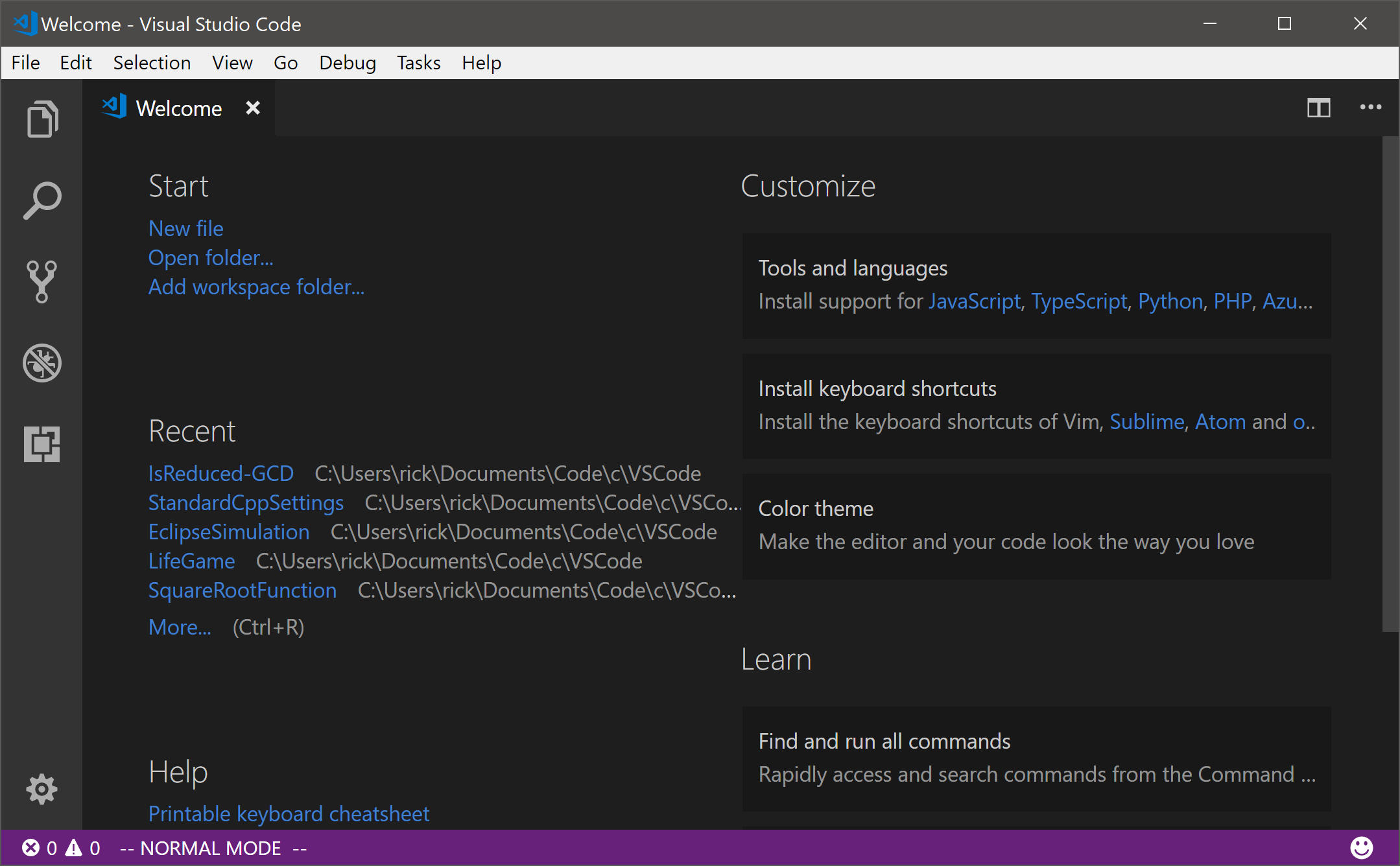 vscode startup time