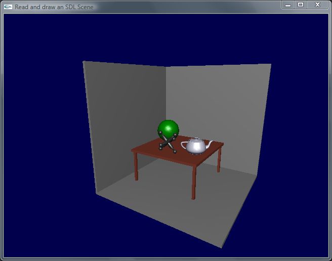 Table Scene Code Create a new, interesting SDL file that contains at least ten objects.