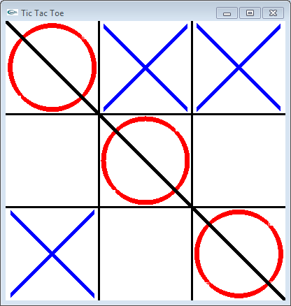 Screenshot of the
         Tic-Tac-Toe game